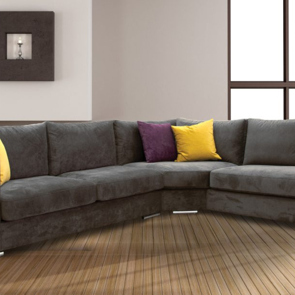 Γωνιακός Καναπές  γκρι σκούρο "Simple" 315x250x103 AR-04