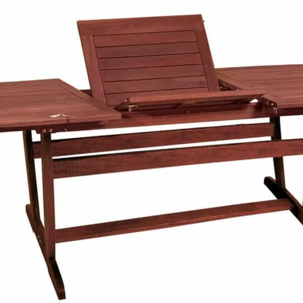 Οβάλ Επεκτεινόμενο τραπέζι Red Shorea ,160 + 80 = 240 x 100 x 75(H)cmT5301MOR OVAL