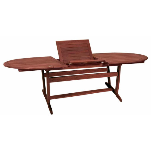 Οβάλ Επεκτεινόμενο τραπέζι Red Shorea ,160 + 80 = 240 x 100 x 75(H)cmT5301MOR OVAL