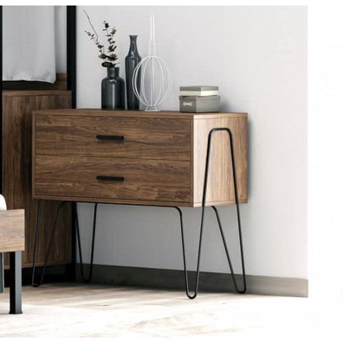 KPS/  K07 Τουαλέτα CARBY με 2 Συρτάρια Ξύλο-Μέταλλο 90x46x76