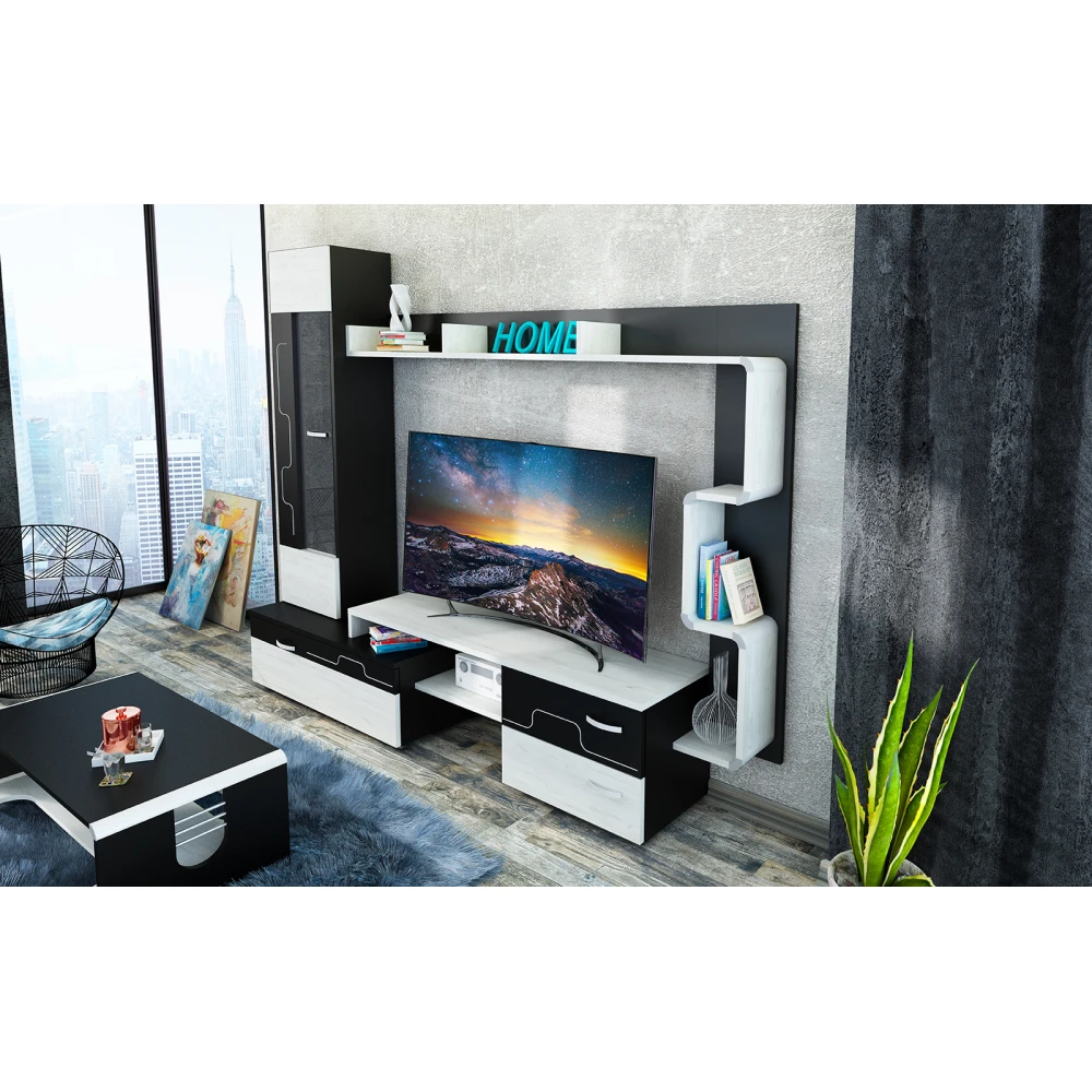 Σύνθετο Σαλονιού 220/180/45 εκ. Kraft, Genomax1210001149