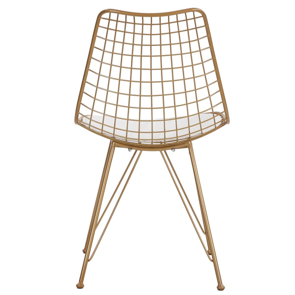 Καρέκλα Μεταλλική FAGUS Με Μαξιλάρι Χρυσό 49x58x83.5cm14590010