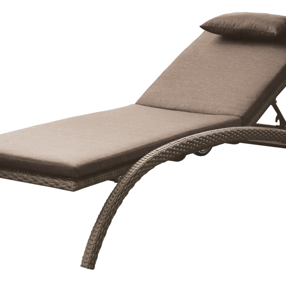Rattan Ανακλινόμενη Ξαπλώστρα Με Ρόδες Και Μαξιλάρι ,Σκελετός Αλουμινίου176210