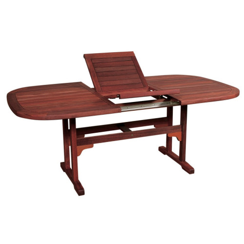 Οβάλ Επεκτεινόμενο τραπέζι Red Shorea ,150 + 50 = 200 x 100 x 75(H)cm203466
