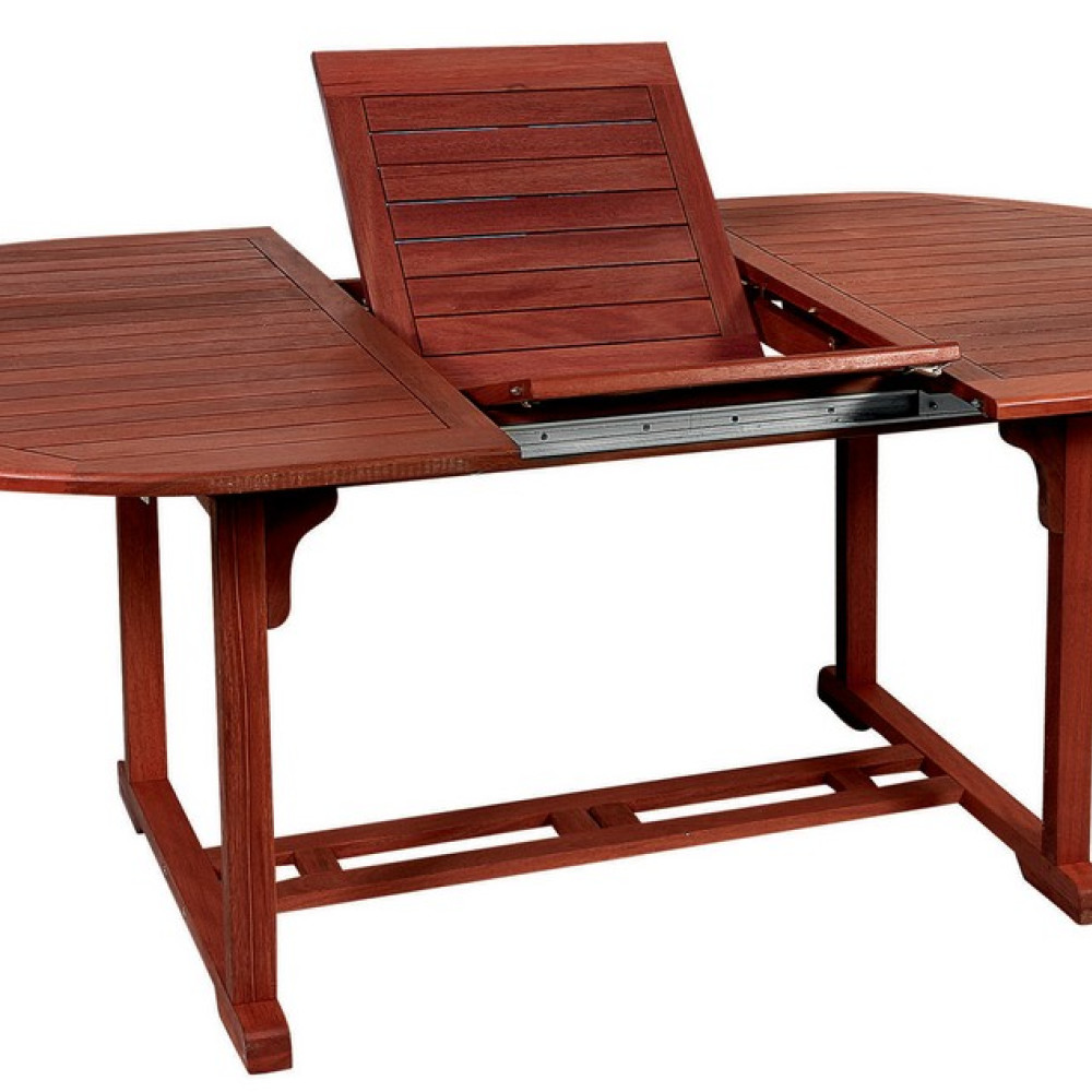 Οβάλ Επεκτεινόμενο τραπέζι Red Shorea ,140 + 40 = 180 x 80 x 75(H)cm203468