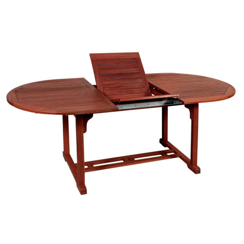 Οβάλ Επεκτεινόμενο τραπέζι Red Shorea ,140 + 40 = 180 x 80 x 75(H)cm203468