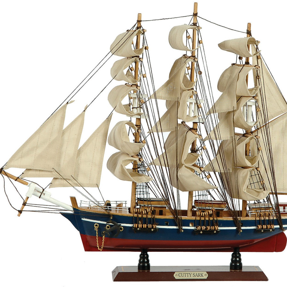 Ξύλινο Παραδοσιακό Καράβι 50 x 10 x 45 (H) cm, Χρώμα Καφέ-31111