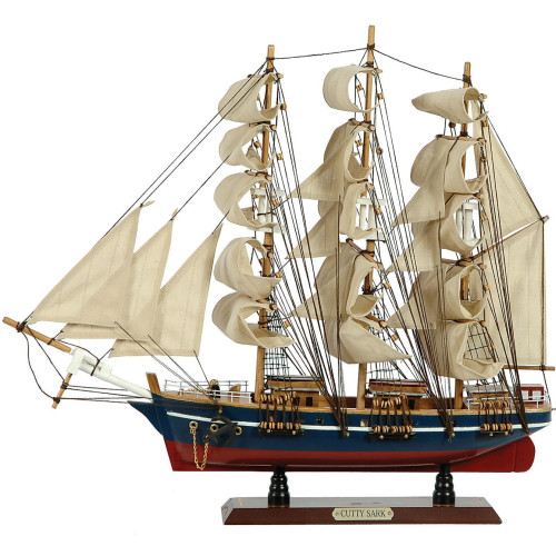 Ξύλινο Παραδοσιακό Καράβι 50 x 10 x 45 (H) cm, Χρώμα Καφέ-31111