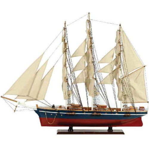 Ξύλινο Παραδοσιακό Καράβι 120 x 19 x 97 (H) cm, Χρώμα Μπλέ-Κόκκινο31118