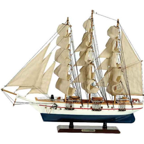Ξύλινο Παραδοσιακό Καράβι 120 x 19 x 97 (H) cm, Χρώμα Λευκό 31119