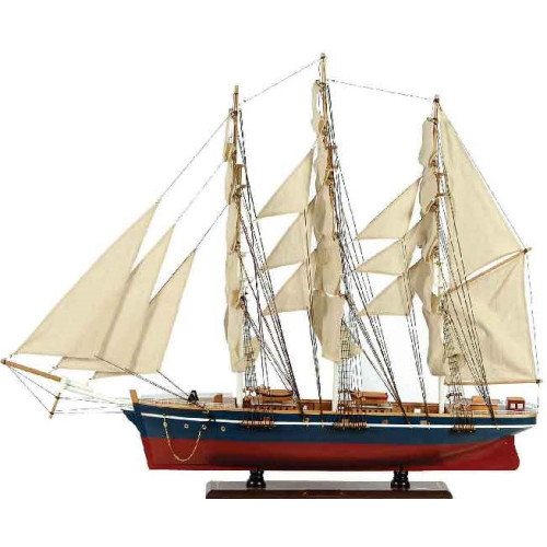 Ξύλινο Παραδοσιακό Καράβι 150 x 23 x 124 (H) cm, Χρώμα Μπλέ-Κόκκινο31121