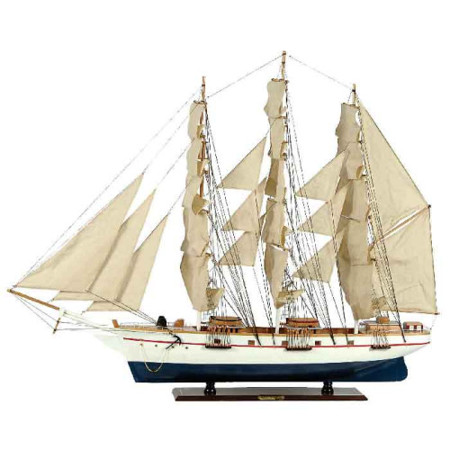 Ξύλινο Παραδοσιακό Καράβι 150 x 23 x 124 (H) cm, Χρώμα Λευκό-31122