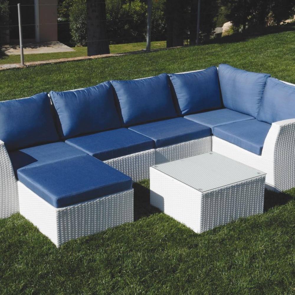 Γωνιακό Καθιστικό Σέτ Rattan 7 Τεμαχίων Με Σκελετό Αλουμινίου3575