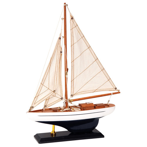Ξύλινο Παραδοσιακό Καράβι 25 x 6 x 36(h)cm,Χρώμα Λευκό - Καφέ50190321