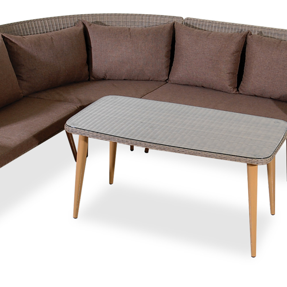 Tulip Γωνιακό Καθιστικό Σέτ Rattan 3 Τεμαχίων ,Με Αλουμίνιο Σκελετο  BR068