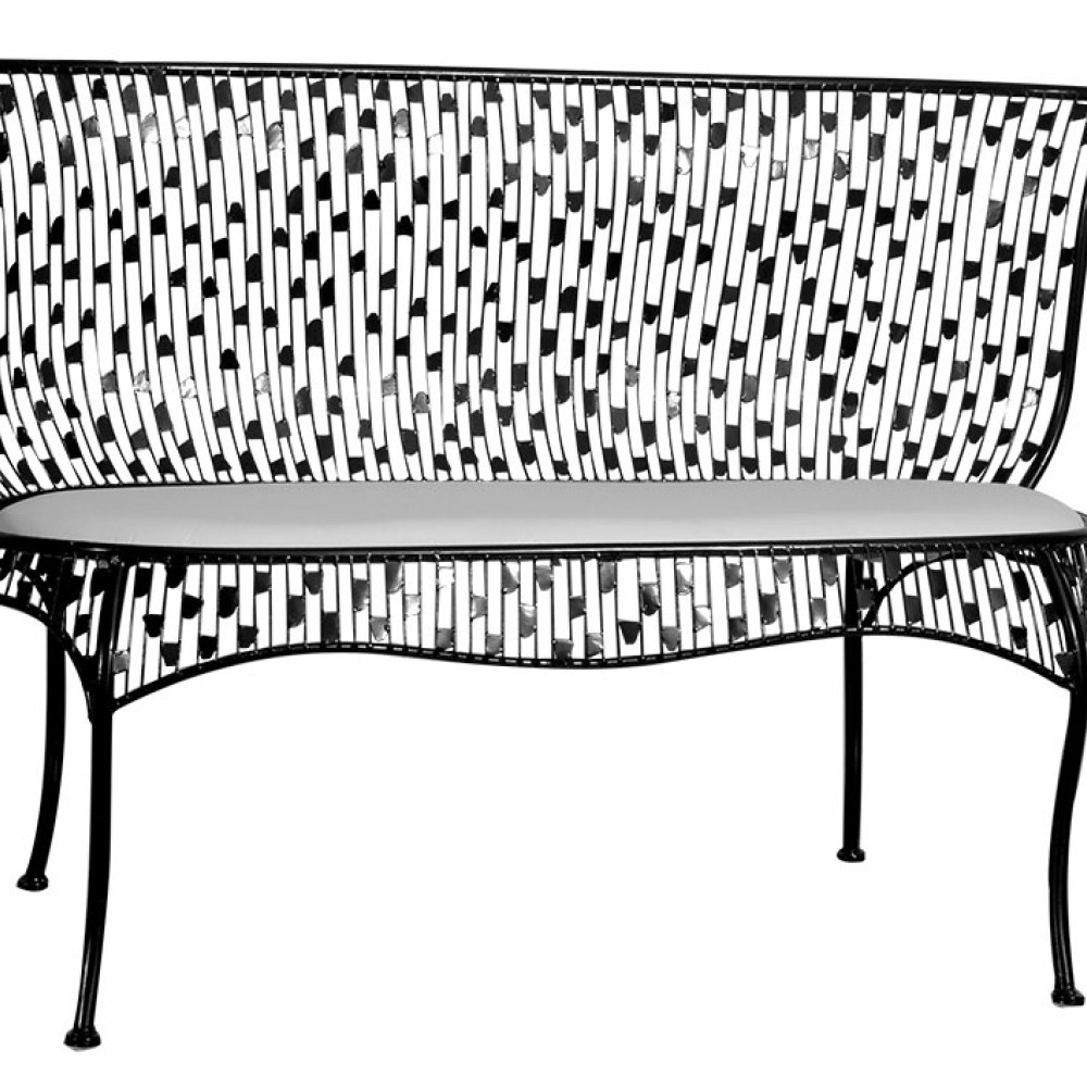 Μεταλλικός Καναπές - Σκαμπό 2 Θέσεων Royalty 113 x 44 x 48/84(h)cmJRD1375