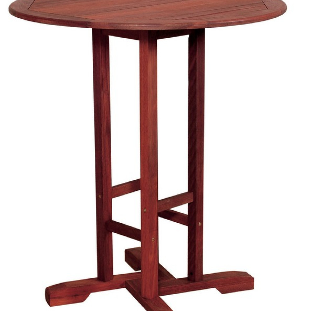 Ξύλινο Στρογγυλό Σταθερό Τραπέζι Red Shorea 90 x 100(h)cmT5113-CR