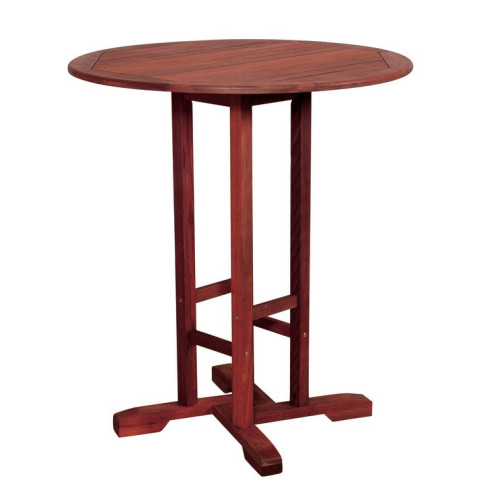 Ξύλινο Στρογγυλό Σταθερό Τραπέζι Red Shorea 90 x 100(h)cmT5113-CR