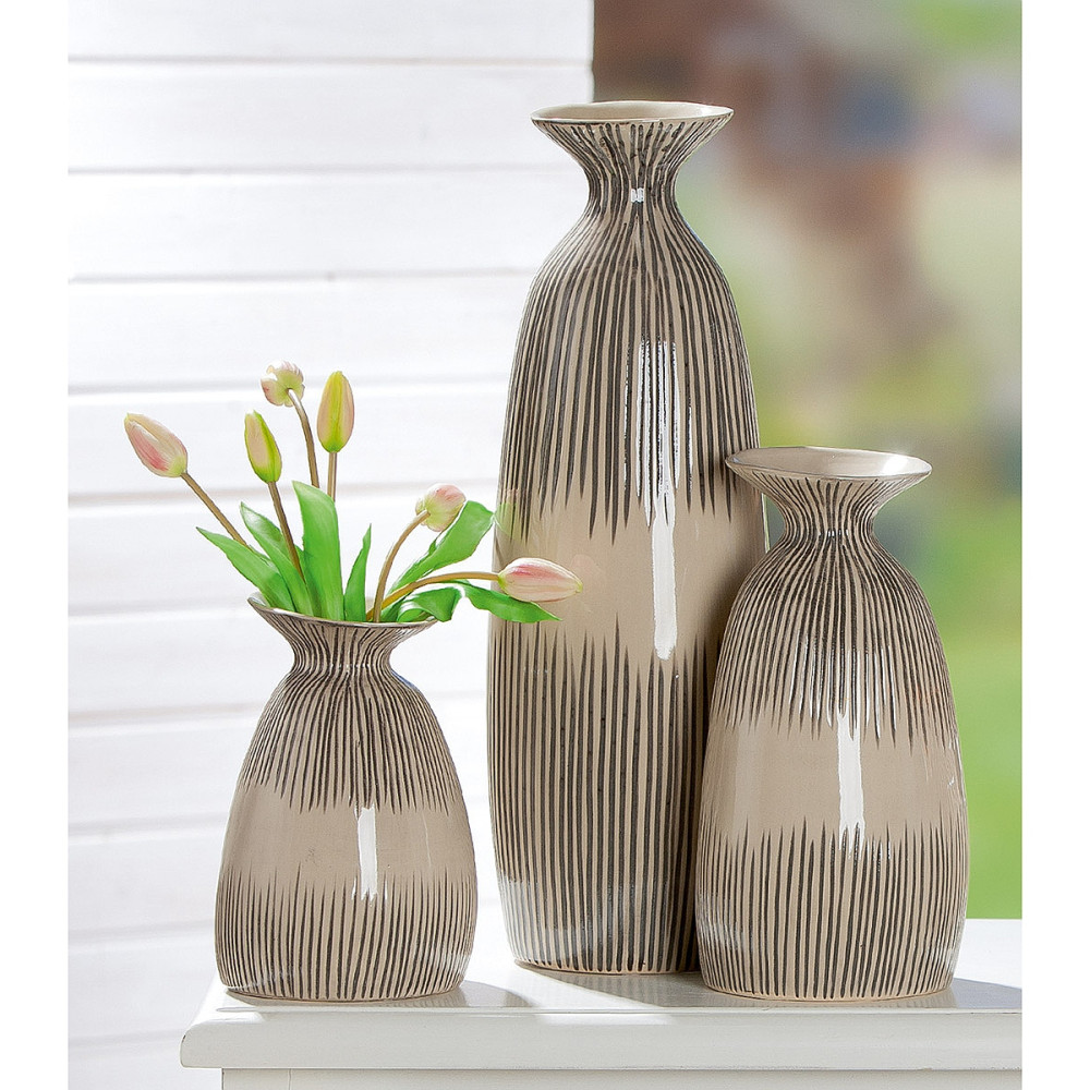 Βάζο Μπεζ Κεραμικό 22.5cm05160610