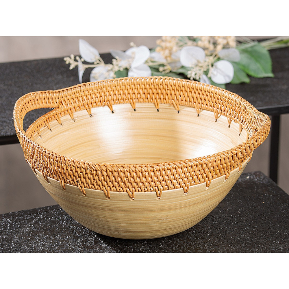 Μπολ ArteLibre Εκρού Μπαμπού/Rattan 34.5x30x15cm05161172