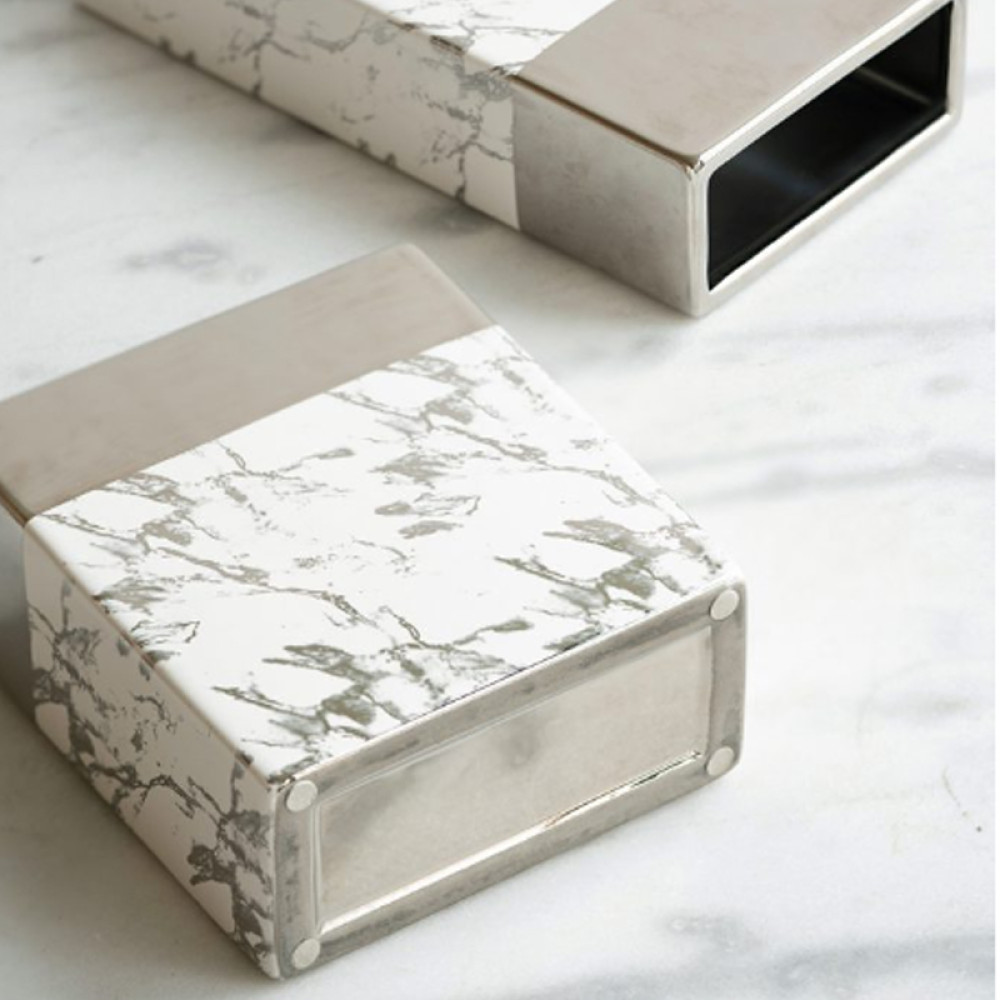 Artekko Silver Κεραμικό Βάζο σε Λευκό με Ασημί (17.5x9x19)cm