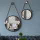 Artekko Mirror Καθρέπτης Τοίχου Μέταλλo/Γυαλί/Σχοινί Μαύρο (49.5x4.5x49.5)cm