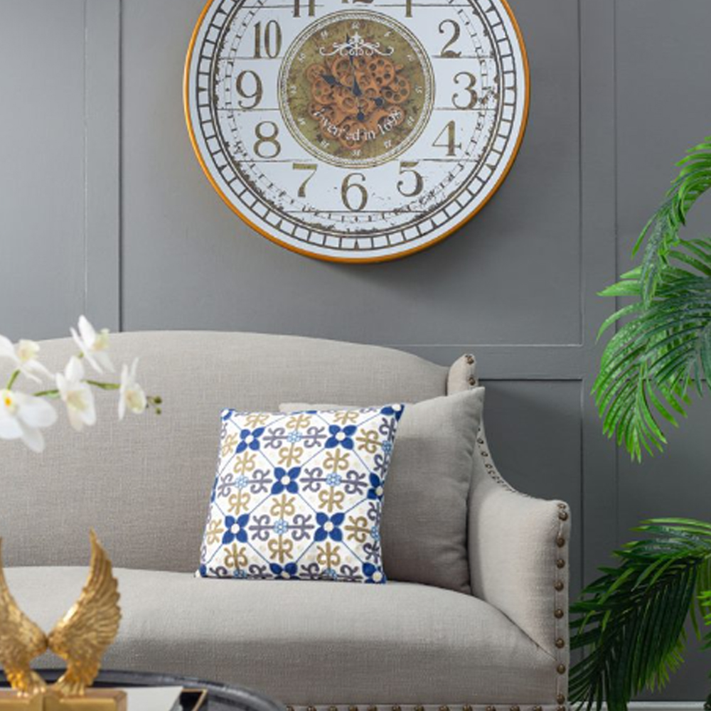 Artekko Clock Μπρονζέ Ρολόι Τοίχου MDF με Καθρέφτη (81.8x10.2x81.8)cm