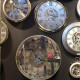 Artekko Clock Μπρονζέ Ρολόι Τοίχου MDF με Καθρέφτη (81.8x10.2x81.8)cm