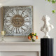 Artekko Clock Ρολόι Τοίχου MDF με Καθρέφτη με Χρυσές και Ασημί Λεπτομέρειες (81.8x10.2x81.8)cm