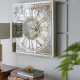 Artekko Clock Ρολόι Τοίχου MDF με Καθρέφτη με Χρυσές και Ασημί Λεπτομέρειες (81.8x10.2x81.8)cm