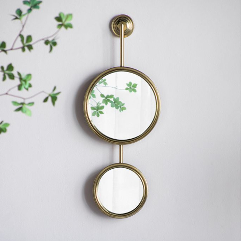 Artekko Mirror Χρυσός Μεταλλικός Καθρέπτης Τοίχου (28x5.5x72.5)cm
