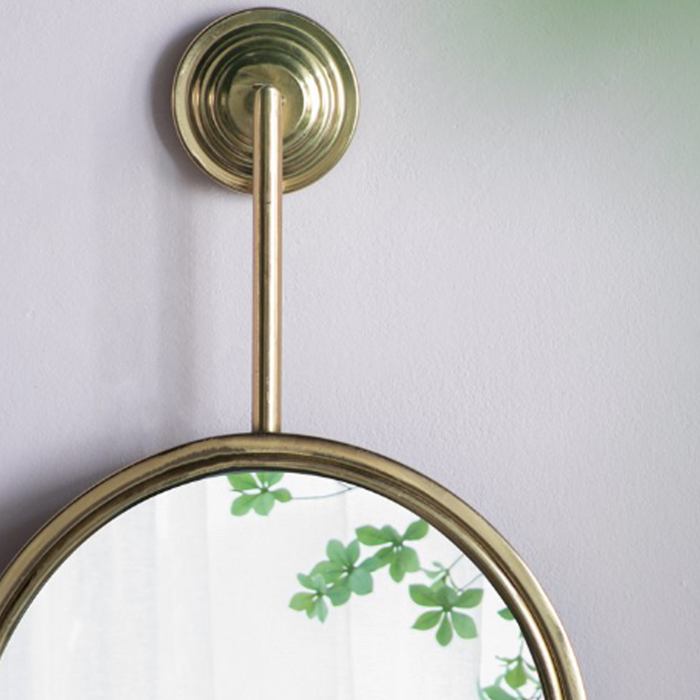 Artekko Mirror Χρυσός Μεταλλικός Καθρέπτης Τοίχου (28x5.5x72.5)cm