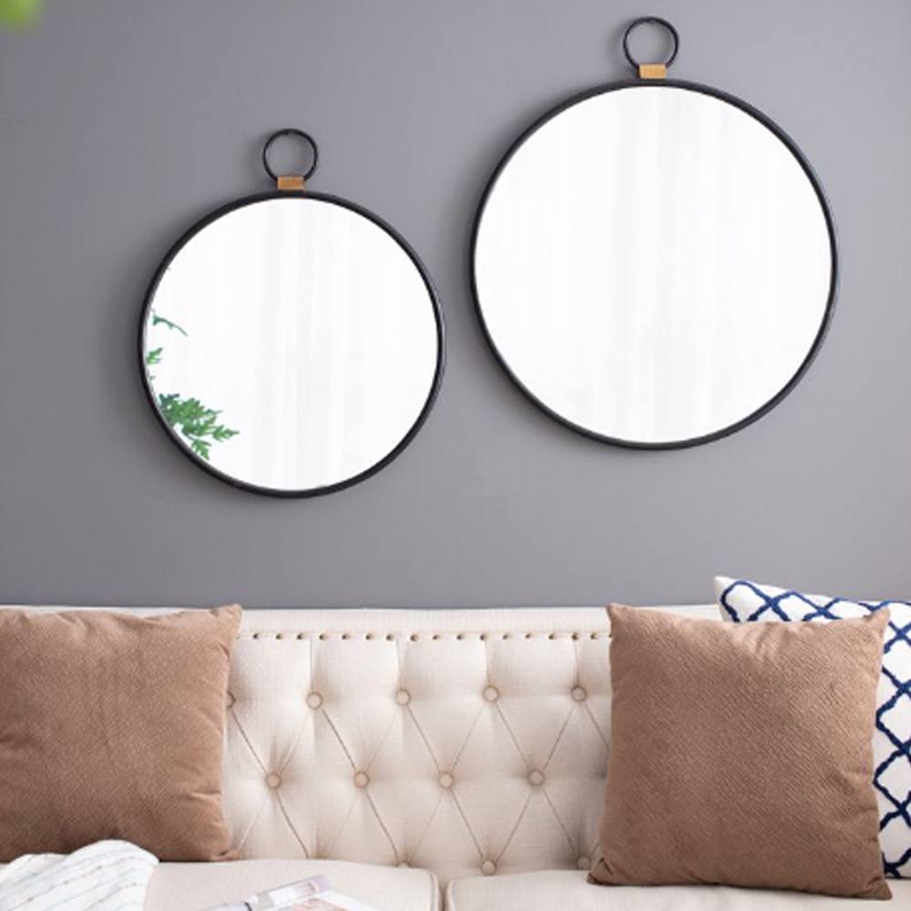 Artekko Mirror Μαύρος Μεταλλικός Καθρέπτης Τοίχου με Χρυσές Λεπτομέρειες (50x2x58)cm