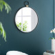 Artekko Mirror Μαύρος Μεταλλικός Καθρέπτης Τοίχου με Χρυσές Λεπτομέρειες (50x2x58)cm