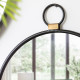 Artekko Mirror Μαύρος Μεταλλικός Καθρέπτης Τοίχου με Χρυσές Λεπτομέρειες (50x2x58)cm