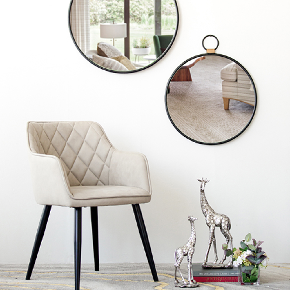 Artekko Mirror Μαύρος Μεταλλικός Καθρέπτης Τοίχου με Χρυσές Λεπτομέρειες (50x2x58)cm
