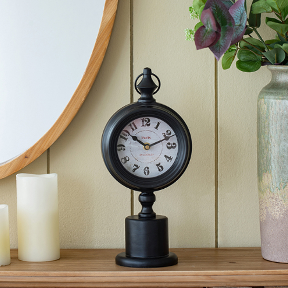 Artekko Clock Μαύρο Μεταλλικό Επιτραπέζιο Ρολόι (15.5x10.9x37.1)cm