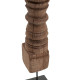 Artekko Pila Totem Κηροπήγιο Τοτέμ Ξύλο/Μέταλλο Καφέ/Μαύρο (10x10x68)cm