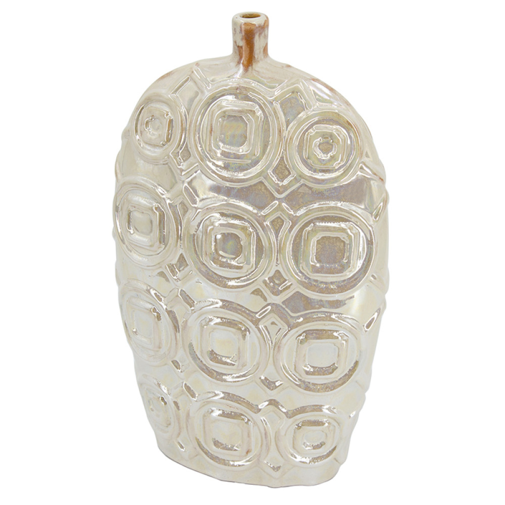 Artekko Shelby Μπεζ Κεραμικό Βάζο (23.1x9.4x40.4)cm