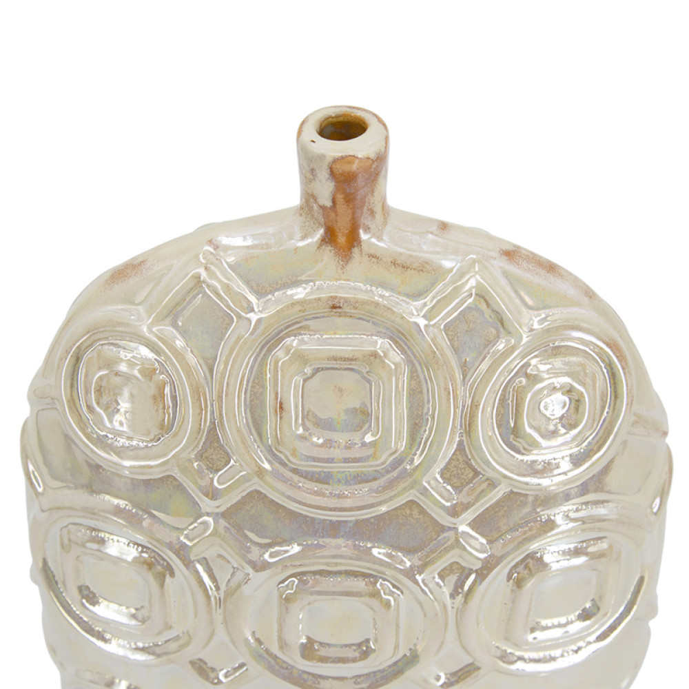 Artekko Shelby Μπεζ Κεραμικό Βάζο (23.1x9.4x40.4)cm