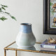 Artekko Silk Διακοσμητικό Κεραμικό Βάζο σε Μπεζ και Μπλε Αποχρώσεις (23x23x25.5)cm