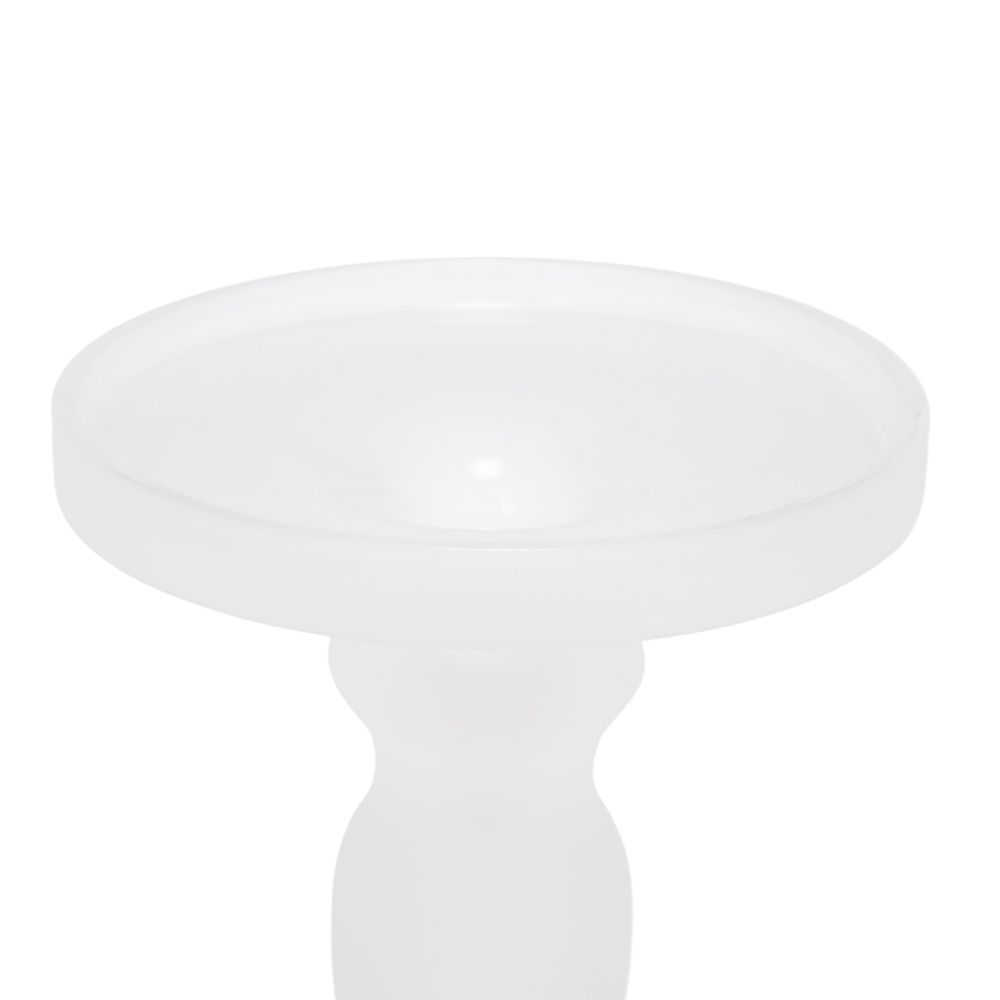Artekko Frosted Γυάλινο Λευκό Κηροπήγιο (13x13x35.5)cm 2psc