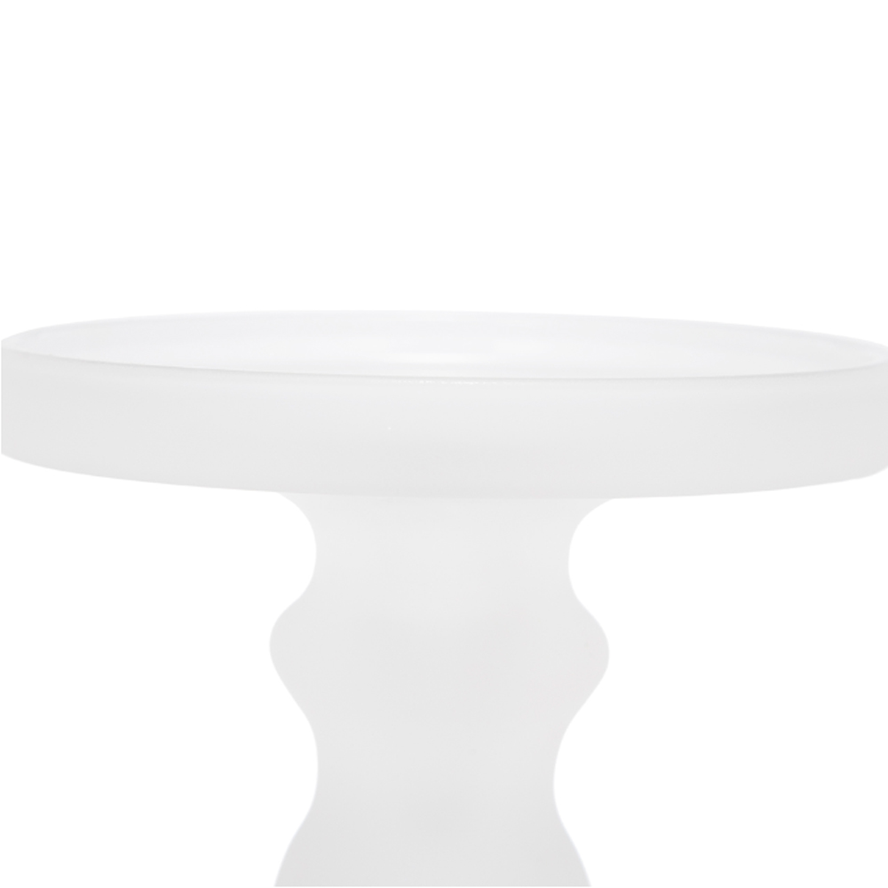 Artekko Frosted Γυάλινο Λευκό Κηροπήγιο (13x13x35.5)cm 2psc