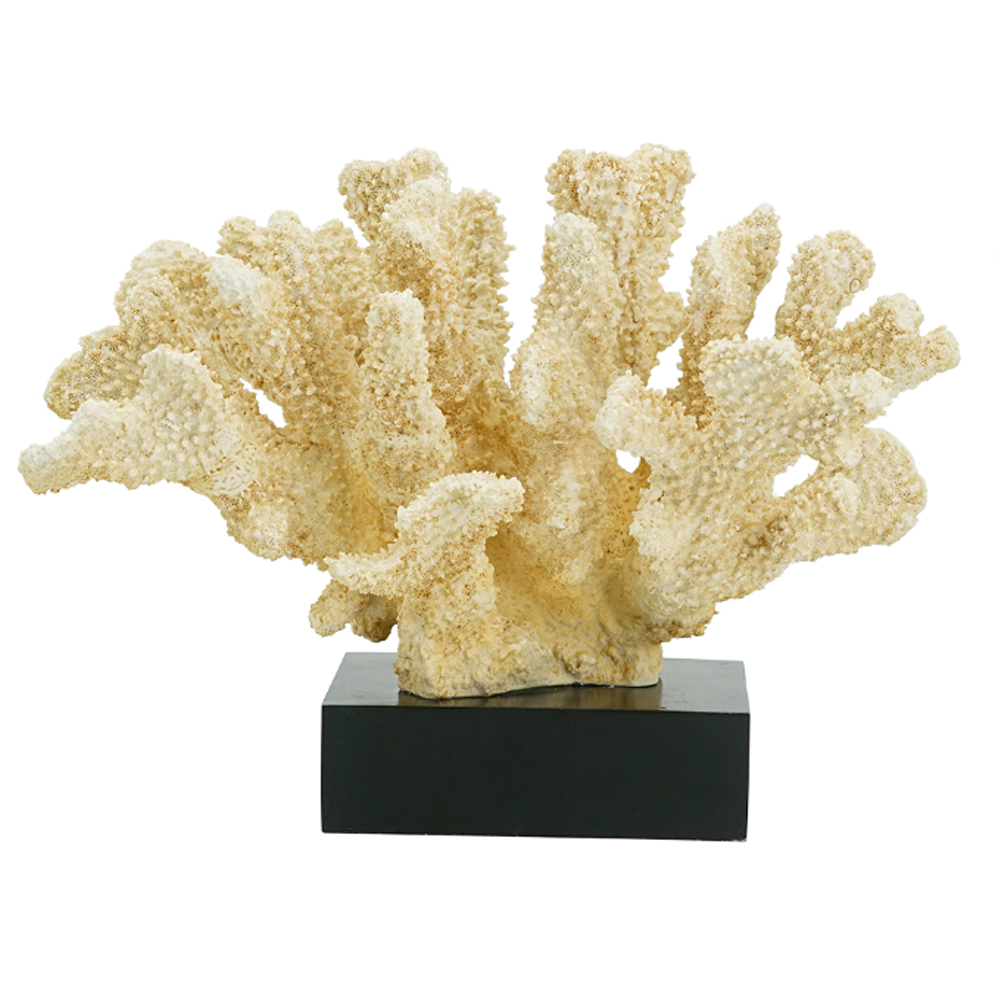 Artekko Coral Μπεζ Διακοσμητικό Κοράλλι Ρητίνης σε Βάση (28x18x22)cm
