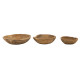 Artekko Woody Ξύλινο Μπολ σε Φυσική Απόχρωση (25x25x8)cm (20x20x7.5)cm (15x15x6.5)cm 3pcs