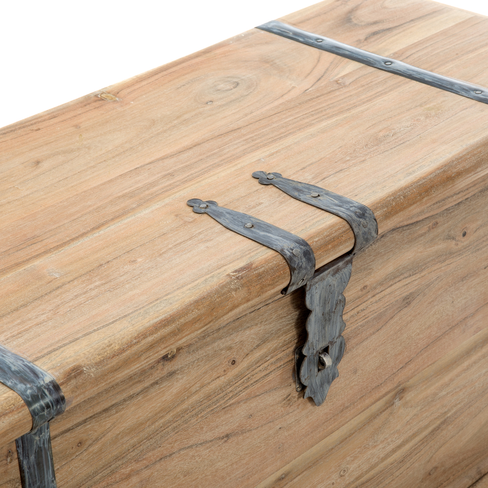 Artekko 720-1298-WHITEΜπαούλα ξύλινα σε πατίνα Σετ/2 (101x44x46)cm (83x33x36)cm