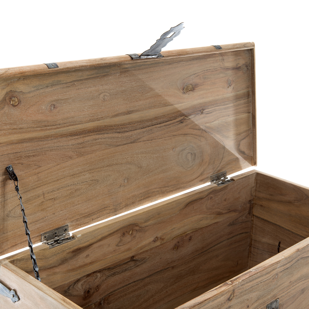 Artekko 720-1298-WHITEΜπαούλα ξύλινα σε πατίνα Σετ/2 (101x44x46)cm (83x33x36)cm