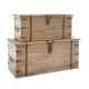 Artekko 720-1298-WHITEΜπαούλα ξύλινα σε πατίνα Σετ/2 (101x44x46)cm (83x33x36)cm
