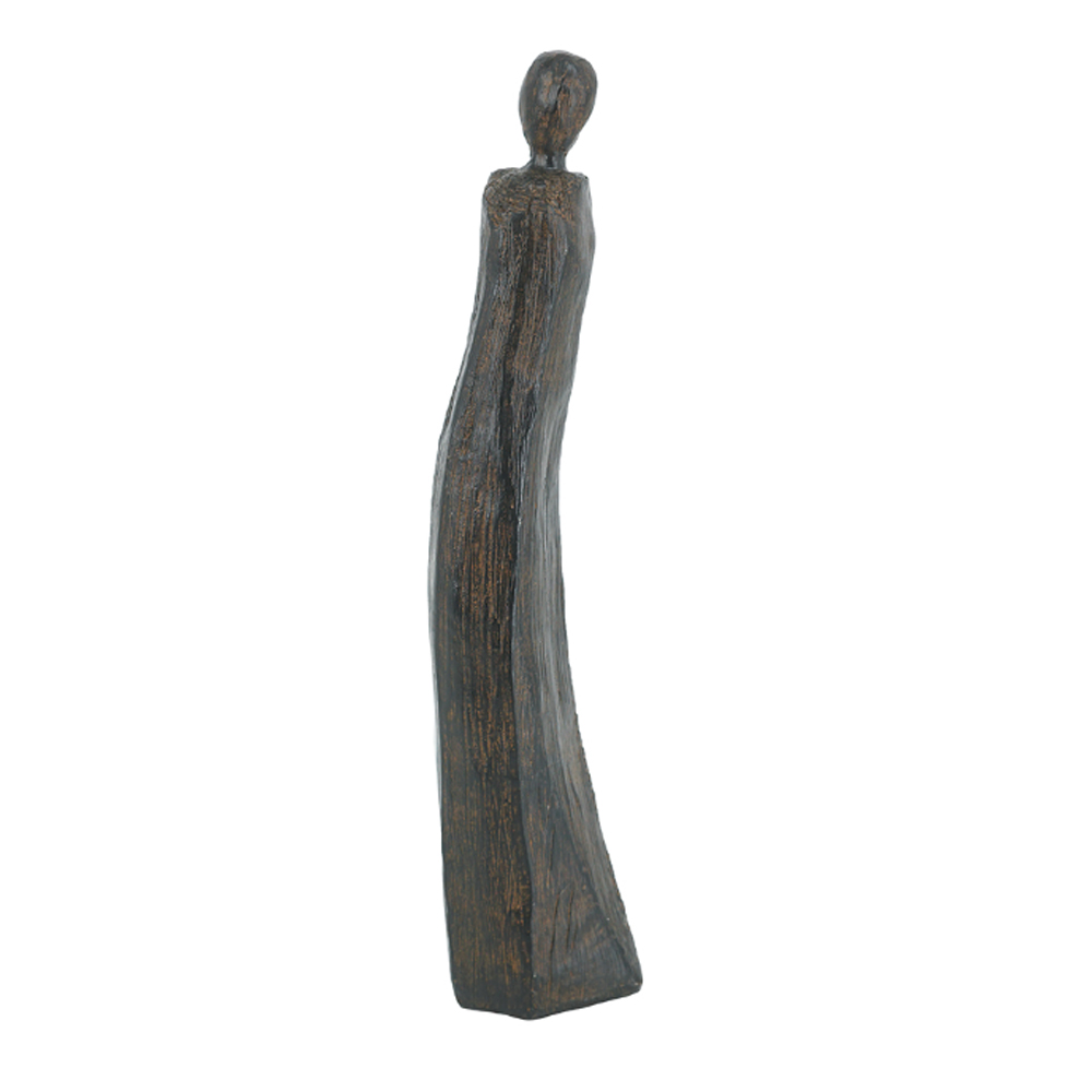 Artekko Figurine Καφέ Διακοσμητικό Γλυπτό Ανθρώπου από Ρητίνη (10x8.2x35)cm