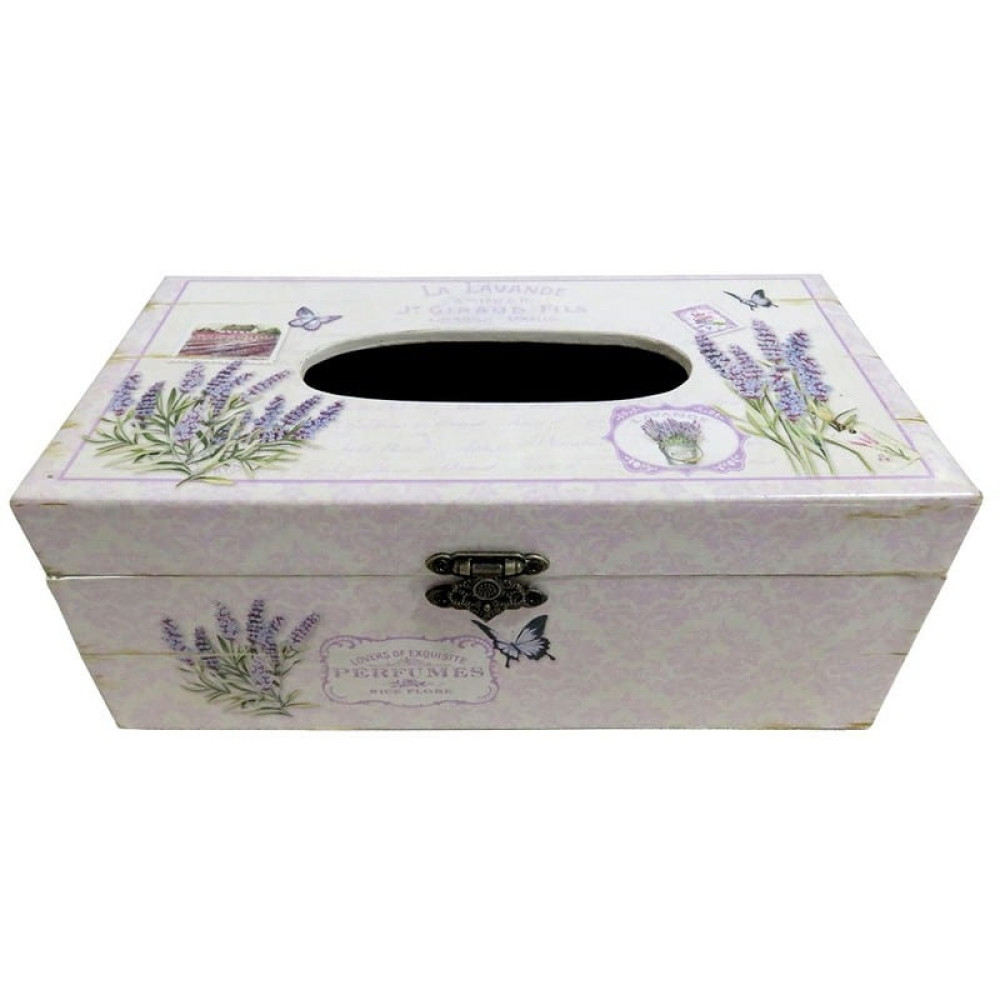Artekko742-2190 Θήκη για Χαρτομάντηλα "Λεβάντα" (26x14x10)cm